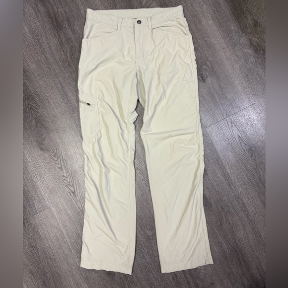 Patagonia Pants Men 32 x32 Beige Quandary Forge Stretch Lightweight Hiking Cargo - Picture 2 of 11